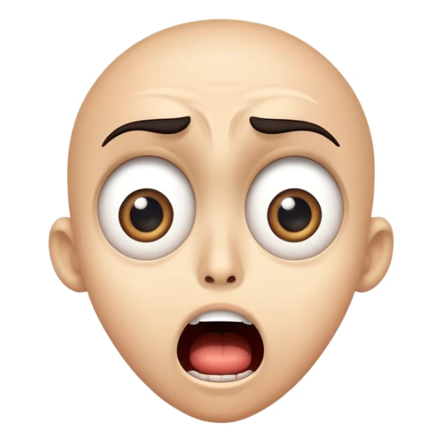 shocked face with wide eyes and open mouth, 'what the freak' reaction sticker