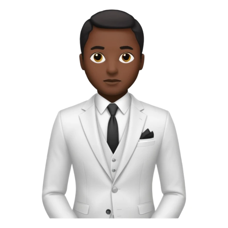 businessman, black skin, black eyes, white suit sticker