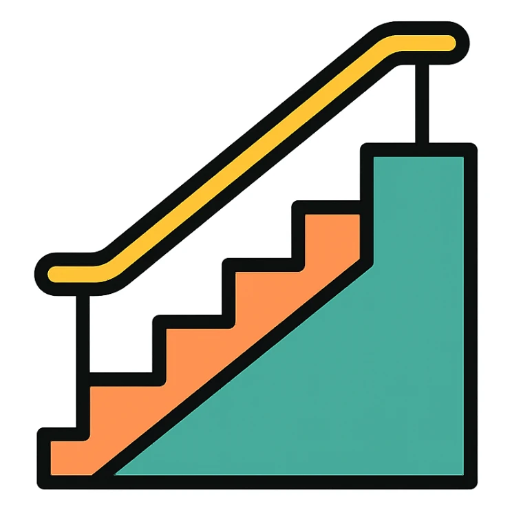 outdoor stair icon with color outline sticker