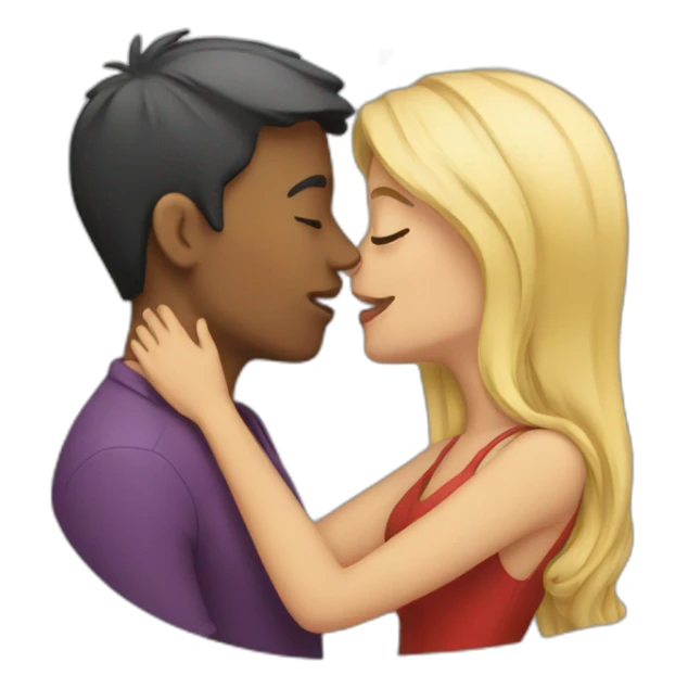 Couple kissing each other sticker
