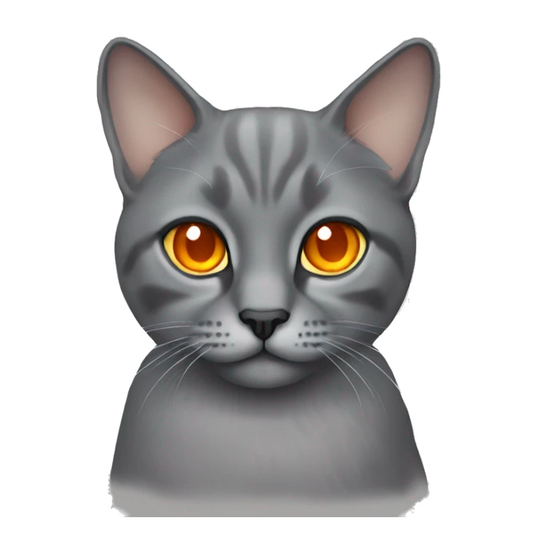 gray lop-eared cat with orange eyes sticker