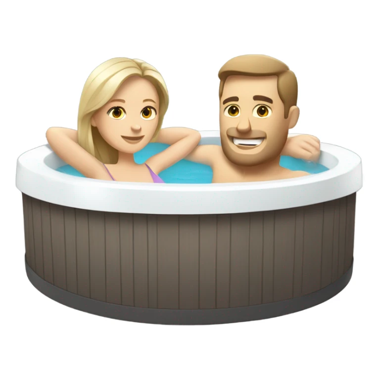 White man and white woman in hot tub sticker