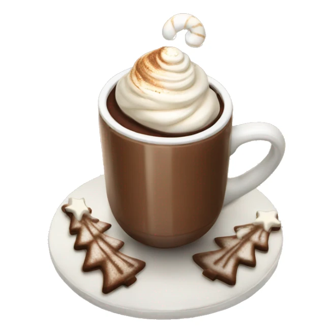 hot chocolate with whipped toasted marshmallow in a Christmas tree my g sticker