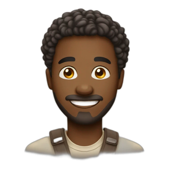 Create an emoji depicting an African man with a joyful and loving expression, showcasing the warmth and affection associated with being in love. sticker