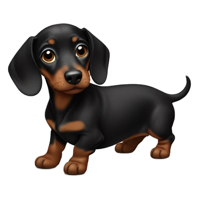 Black brown dachshund pup sticker