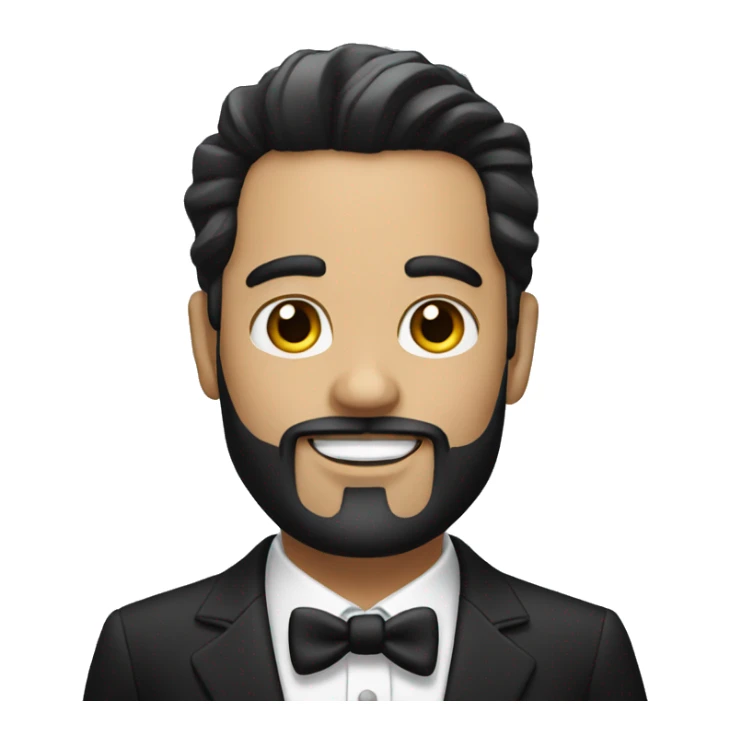 White man with black hair and beard in tux  sticker