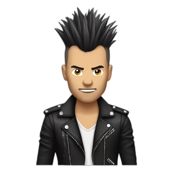 punk rock star with mohawk hair style sticker