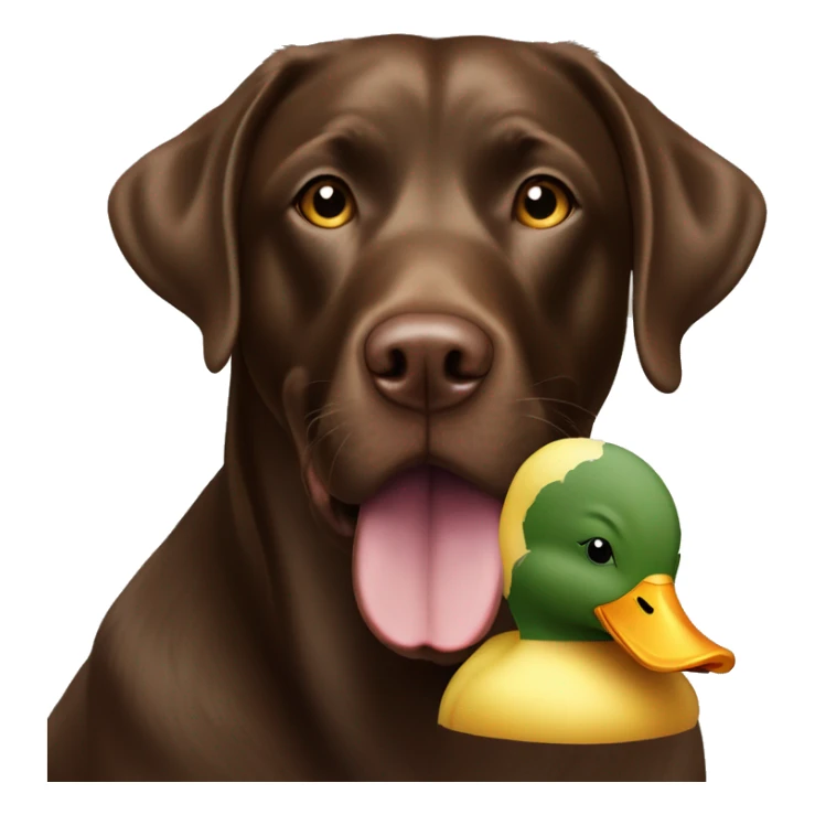 Chocolate Labrador with a camouflage duck in his mouth sticker