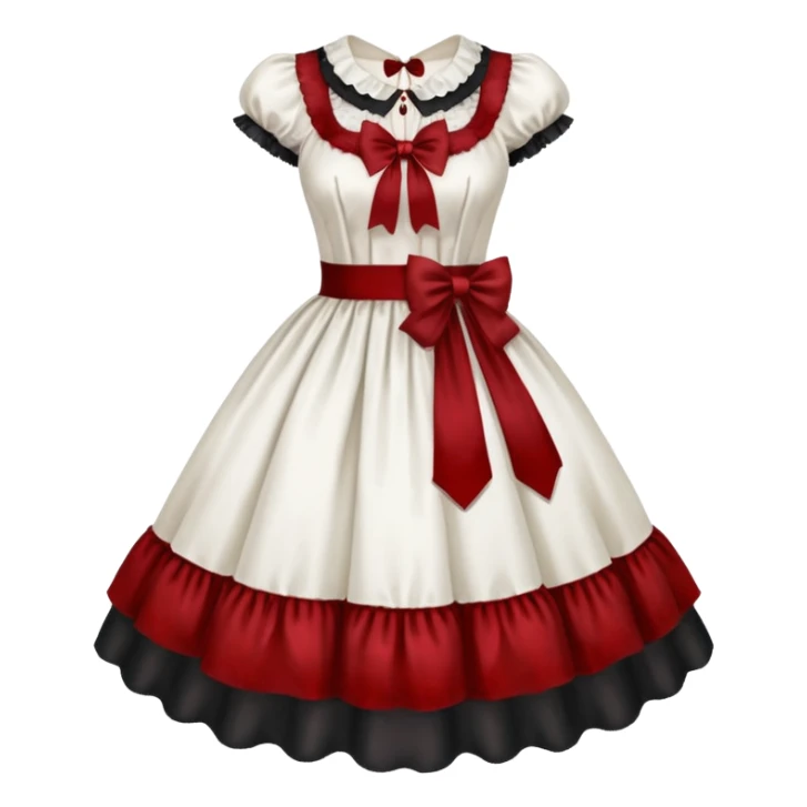 Lolita dress, white and blood sticker