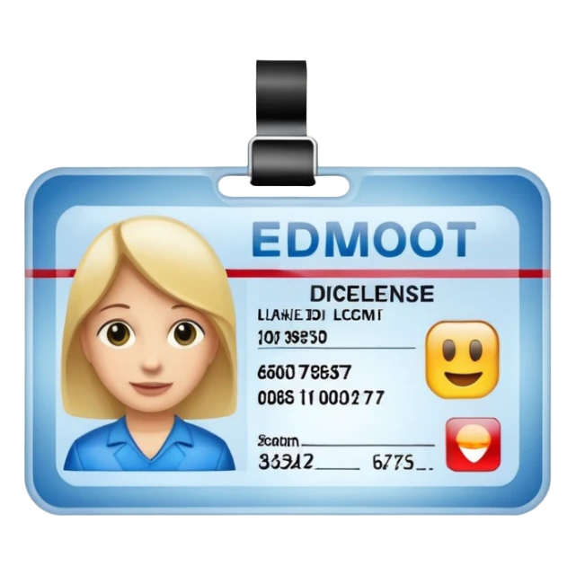 Photo realistic image of a drivers License ID sticker