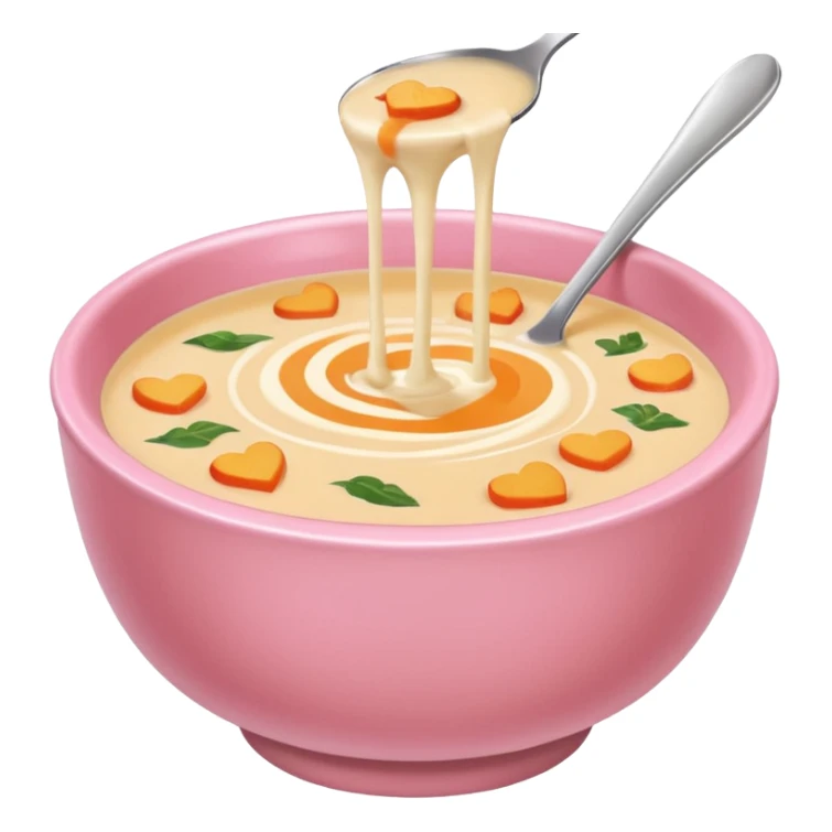yummy soup in pink bowl sticker