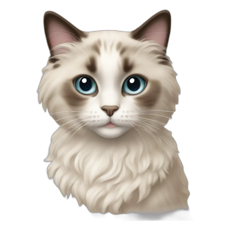Ragdoll cat with curly girl sticker