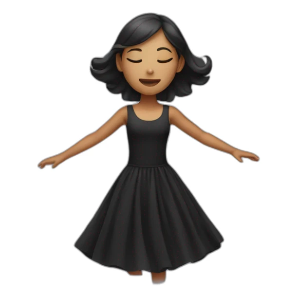 Girl dress in black dancing with the eyes closed sticker
