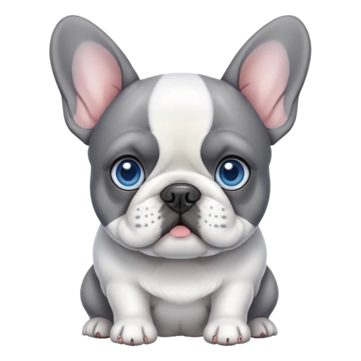 Bulldog francese bianco e grigio con occhi azzurri  sticker