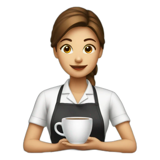 Female barista with cup of coffee sticker