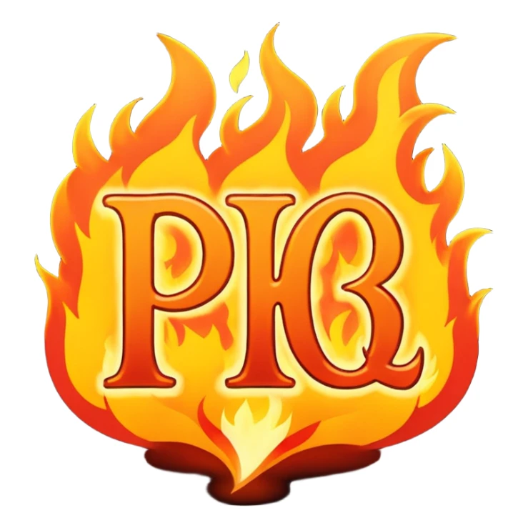 Can you make a banner that says PYRO in gothic letters, the letters should also be on fire  sticker