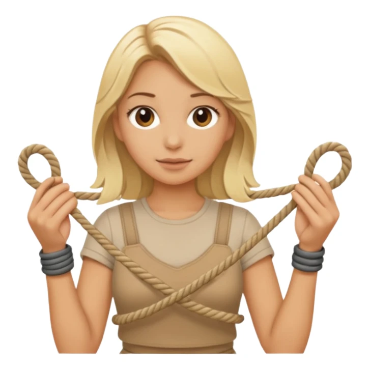 Blonde girl, lots of rope  sticker