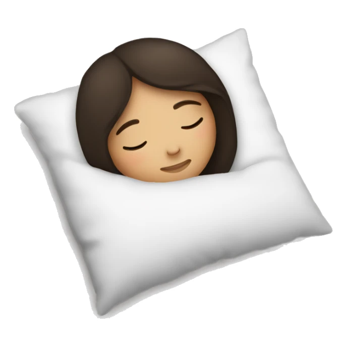 A brunette girl sleeps on a pillow sticker