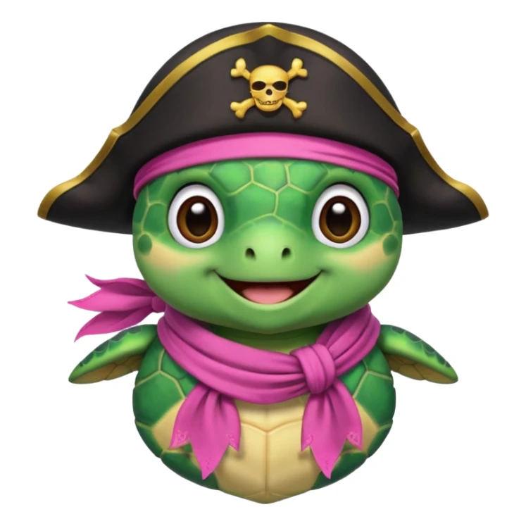 cute sea turtle wearing a pink pirate scarf sticker