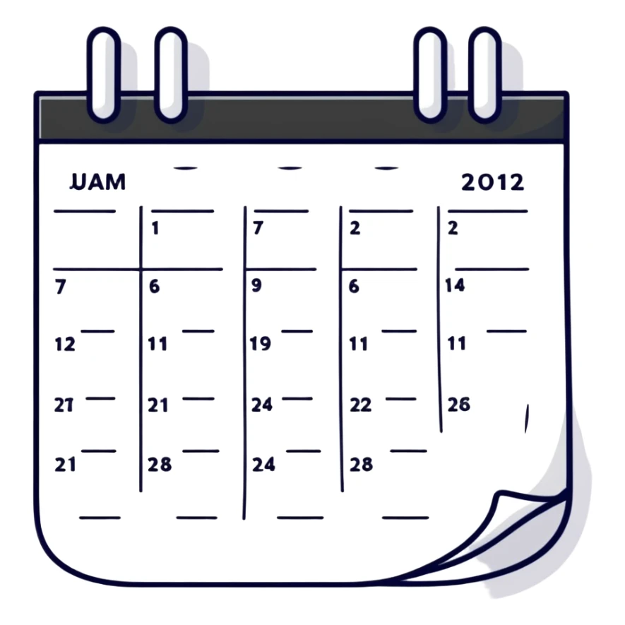 colorful sticker-style icon logo for an open source self-hosted calendar app, inspired by Fantastical, with a calendar page and subtle open source symbol sticker