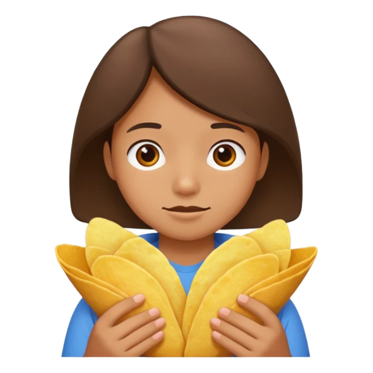 a potato chip sitting on the shoulder of a student sticker