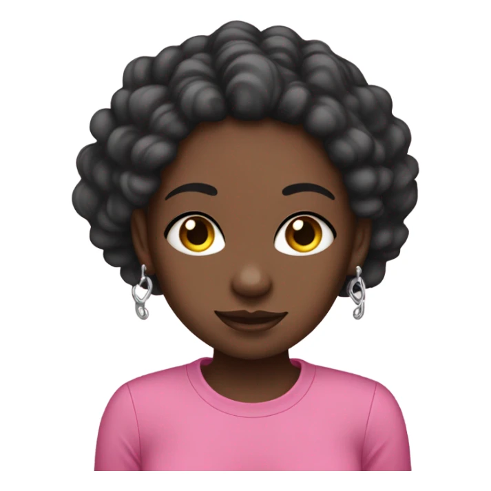 dark-skinned girl with piercings and pink shirt sticker