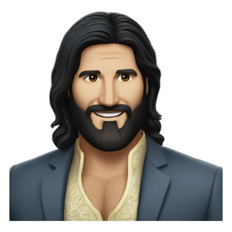 Kayvan Novak traditional clothes long hair very long beard sticker