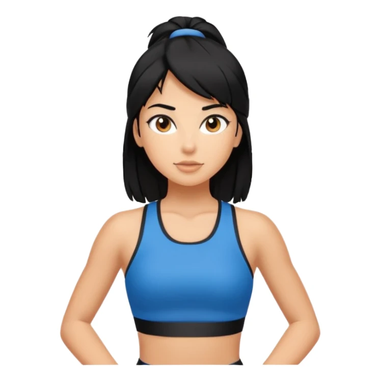 sporty girl black hair sticker
