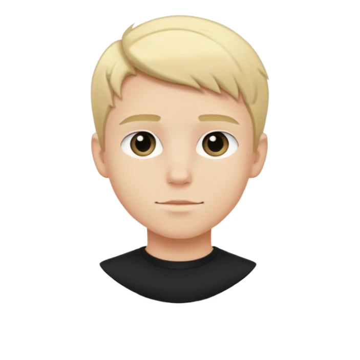 A handsome boy wearing black clothes and short blonde hair sticker