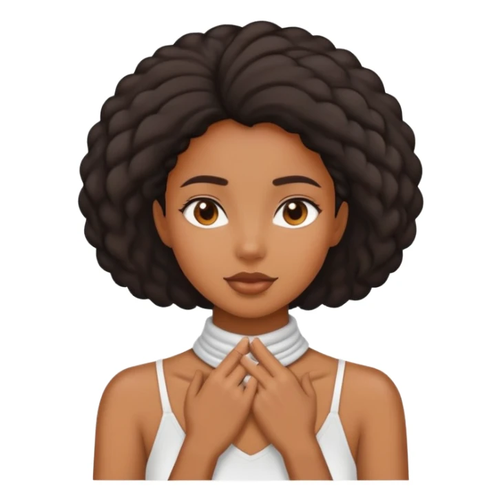 black girl choking herself hands around neck sticker