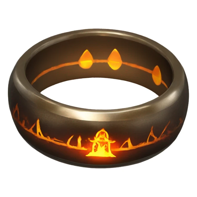Lord of the Rings ring with glowing fire inscriptions sticker