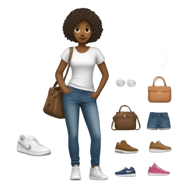 casual style with accessories girl sticker