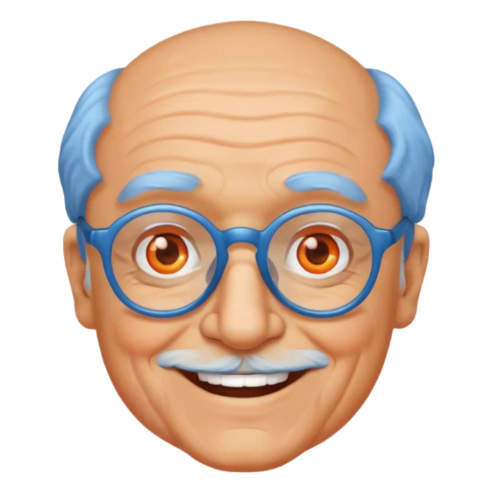 blue skinned orange glassed grandpa sticker