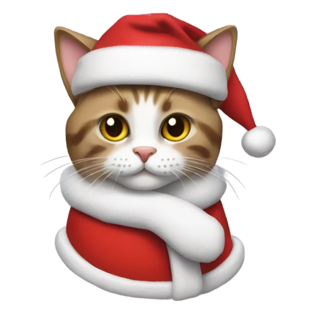 Cat wearing Santa suit sticker