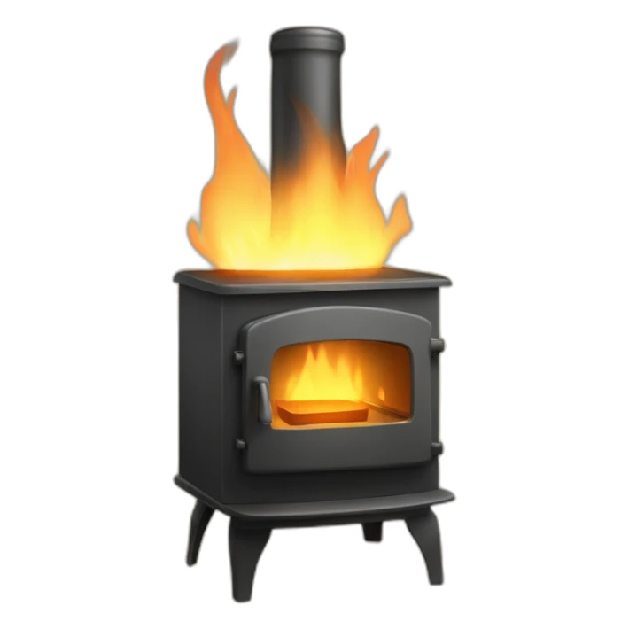 Glowing wood stove sticker