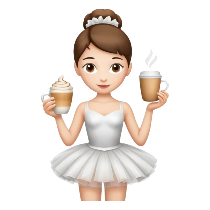 ballerina with cappuccino cup sticker
