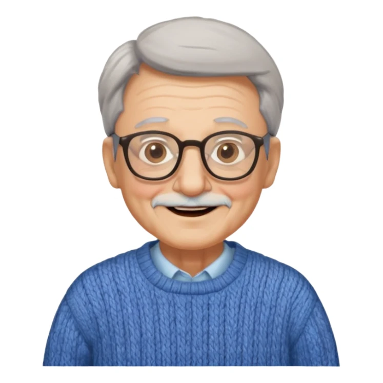 Old man, happy, wearing glasses and sweater


 sticker