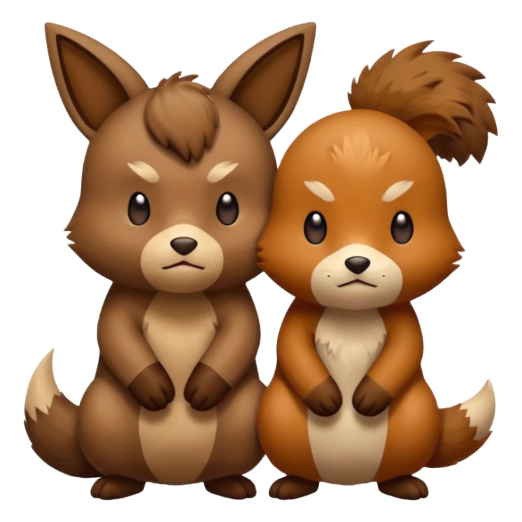 2 friendly pokemans one fell down and the other is helping the other get up  sticker