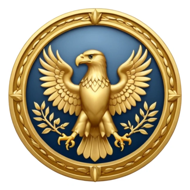 Bicephalous Eagle crest / brosch in a cirkel sticker
