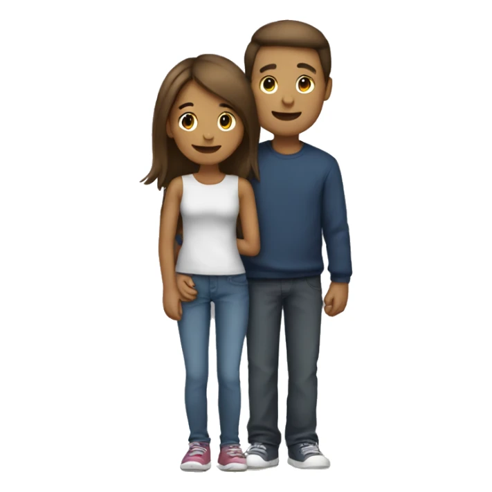 Couple hugging each other boy is taller than girl sticker