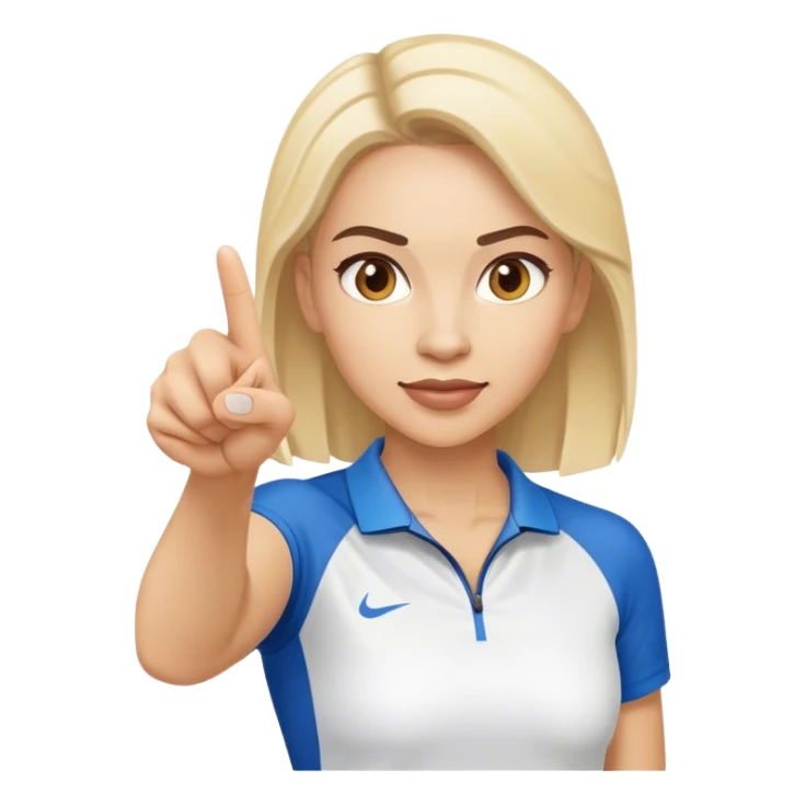 female sport coach pointing sticker