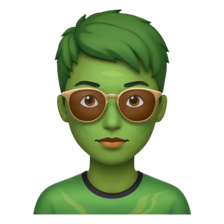 green lubricator and wearing sunglasses sticker