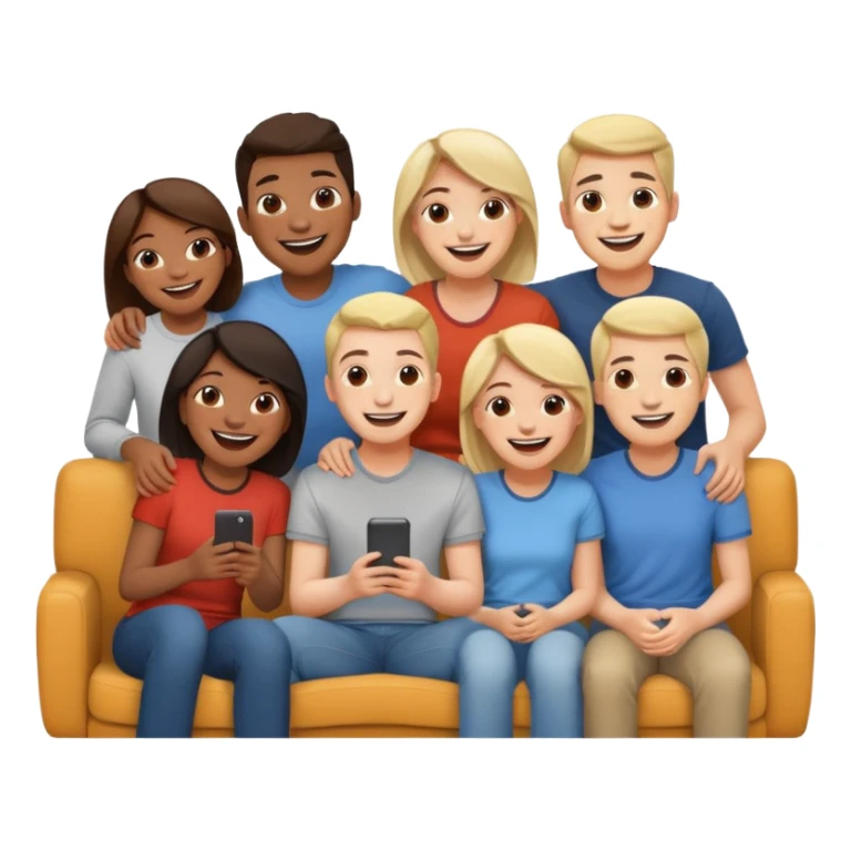 group of friends on couch having a blast sticker