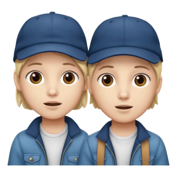 Make me a twin writing a cap while listening to a song sticker