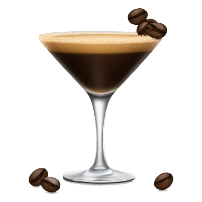 Classic Espresso martini with coffee beans as garnish sticker