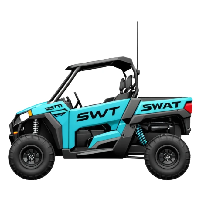 Polaris torqouise pro r utv, swat racing written on the door sticker