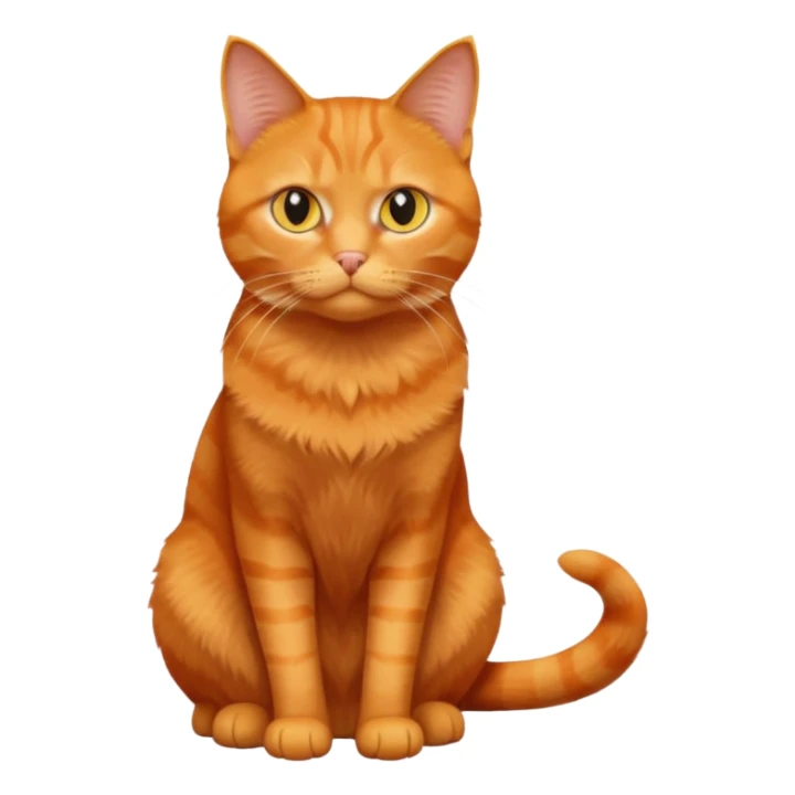full body solid orange domestic shorthair slim cat with yellow/orange eyes sitting sticker