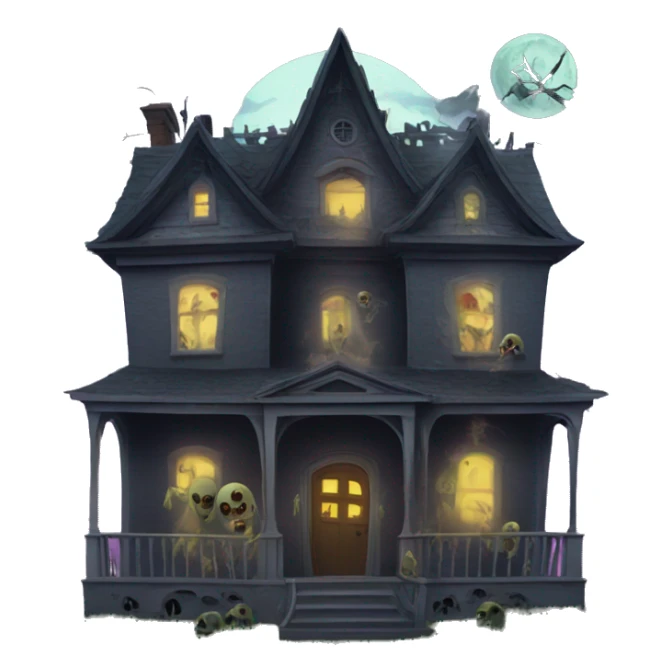 Haunted house with zombies  sticker
