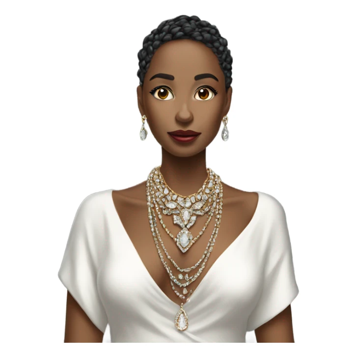 Hyper Realistic beautiful lady wearing expensive jewelry sticker