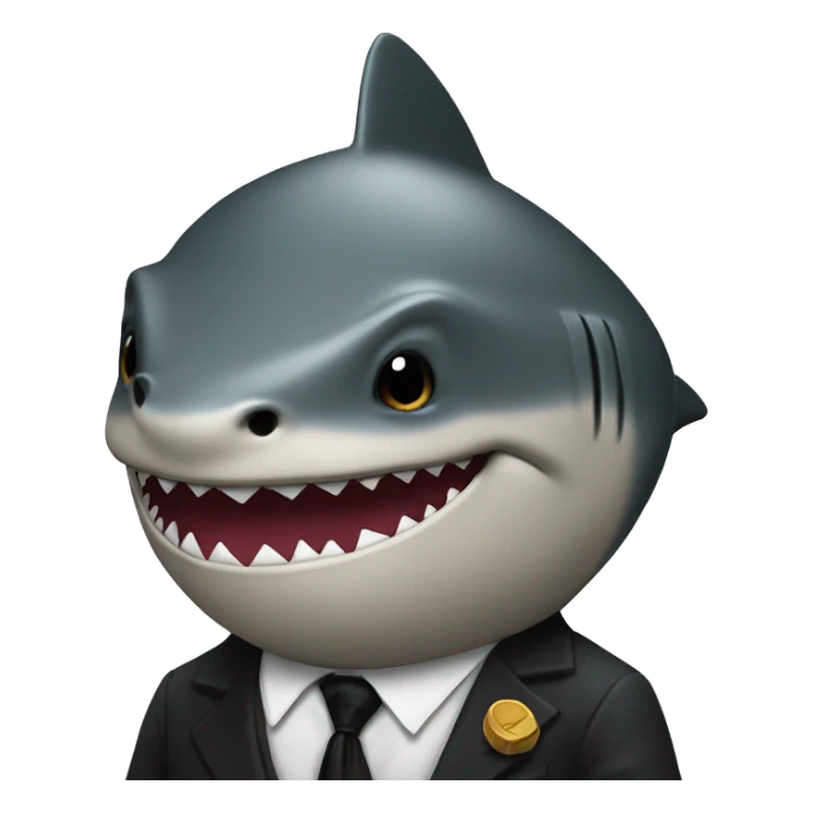 shark dressed up as the godfather sticker